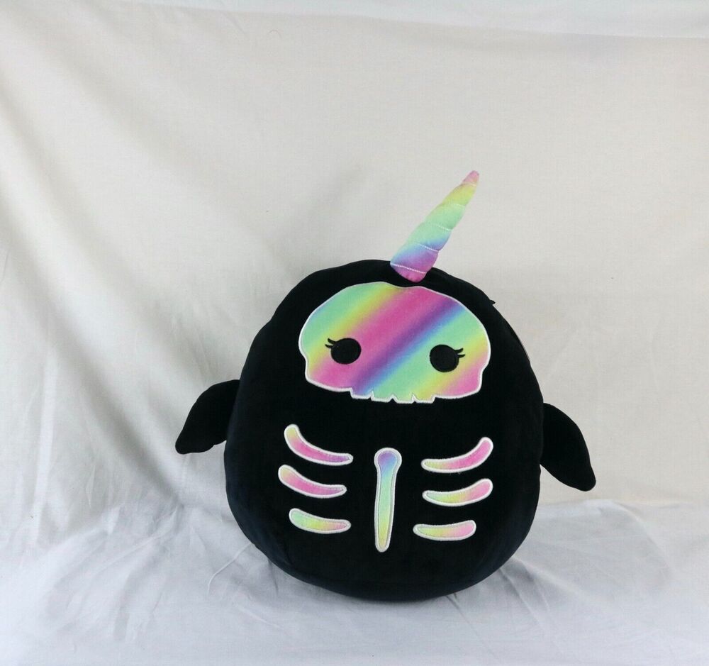 New Squishmallow Bufinda Rainbow Skeleton15' Halloween Glows in the Dark Plush